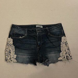 Mudd girls jean shorts with lace